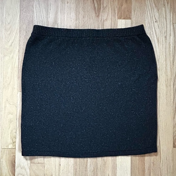 J.JILL silk/cotton alyssa sweater skirt flecked charcoal gray donegal size L - Picture 2 of 7